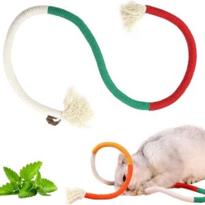 YANGCHUN Catnip Toy Bite Rope, Interactive Cat Toy for Indoor Cats, Kitten Teething Chew Toy Rope, Filled Natural Catnip Cat Chew Teeth Cleaning Stress Release Catnip Cotton Rope Toy-Green 1PCS