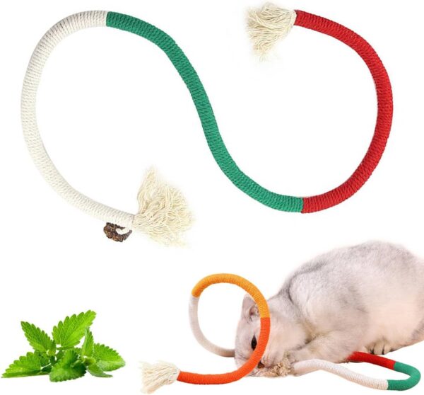 YANGCHUN Catnip Toy Bite Rope, Interactive Cat Toy for Indoor Cats, Kitten Teething Chew Toy Rope, Filled Natural Catnip Cat Chew Teeth Cleaning Stress Release Catnip Cotton Rope Toy-Green 1PCS