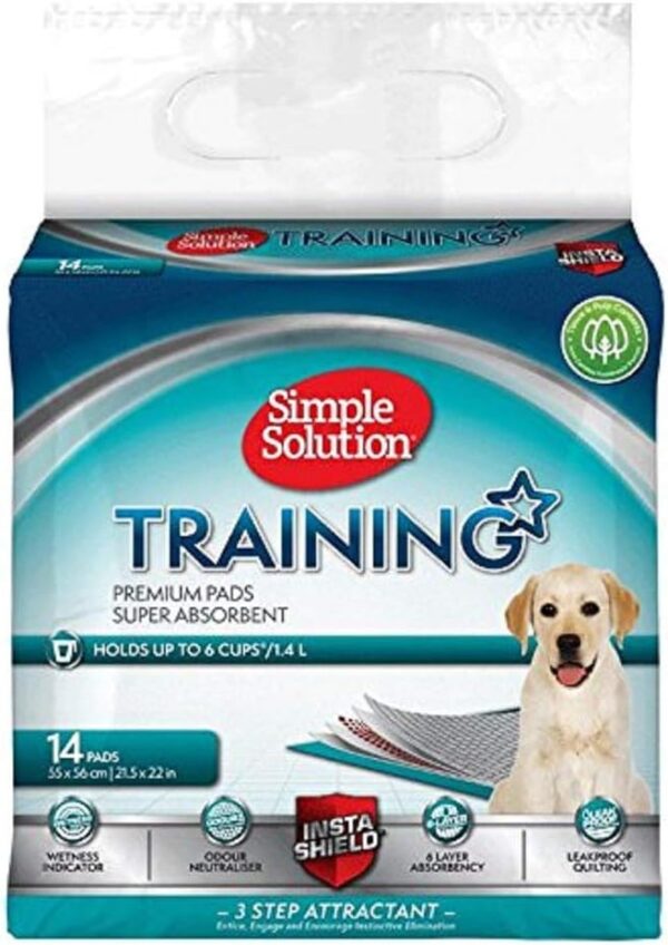 Simple Solution Absorbent Premium Dog and Puppy Training Pads -Pack of 14