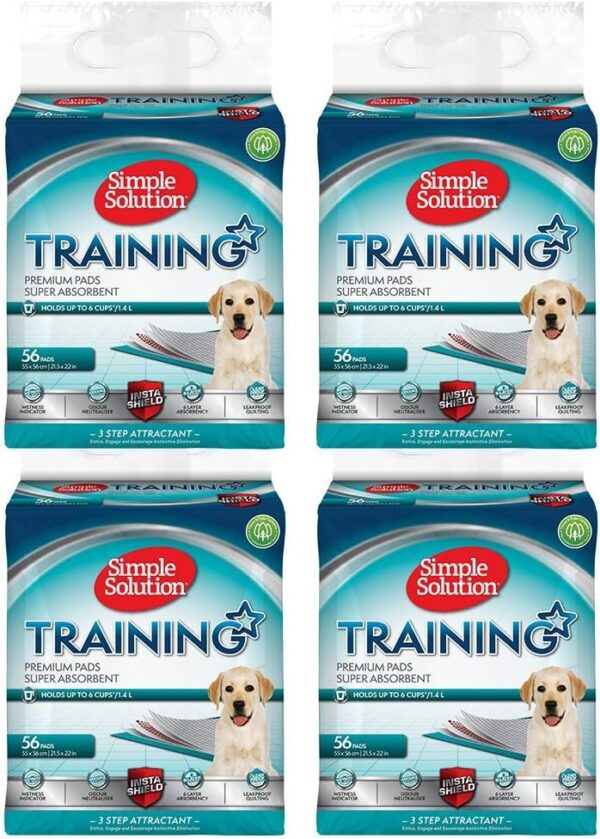 Simple Solution Absorbent Premium Dog and Puppy Training Pads -Pack of 56