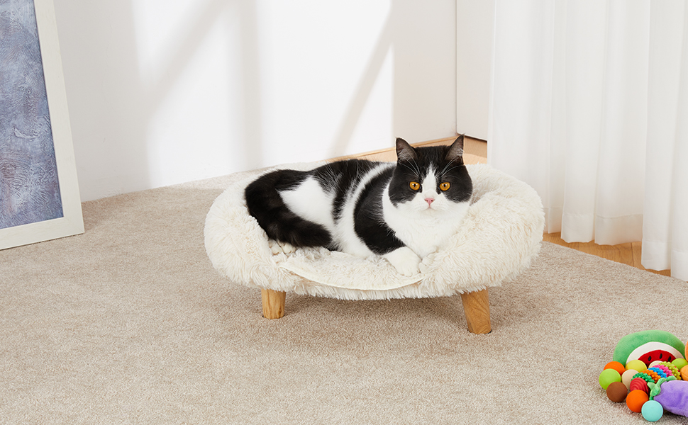 Sturdy Wooden Raised Cat Sofa