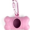 1Pcs Pink Bone Shaped Dog Bag Dispenser Poo Bags Dog Dispenser Leak-Proof Dog Waste Bag Dispenser with Clip
