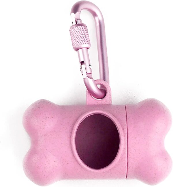 1Pcs Pink Bone Shaped Dog Bag Dispenser Poo Bags Dog Dispenser Leak-Proof Dog Waste Bag Dispenser with Clip