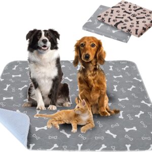 2 Pack 90*80cm Washable Puppy Pads, Non-Slip Waterproof Pet Pee Mat Super Absorbent, Reusable Puppy Training Pads for Home/Car/Travel