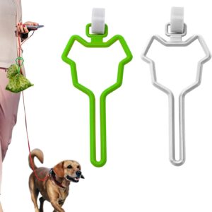 2 Pack Dog Poop Bag Holder for Leashes, Hands Free Waste Bag,Dog Traction Rope Dispenser Compatible Dog Accessories Pet Supplies for Leash Trash Dogs Walking Outdoor Waste Bag Measures