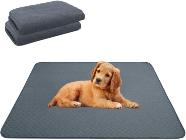 2 Pack Reusable 45*60 Dog Pee Pad,Washable Dog Training Pads,Strong Absorbent Puppy Pad with Anti-slip Bottom for Indoor,Leak-Proof Puppy Training Pad Suitable for Puppy Training,Dog Toilet,Traveling