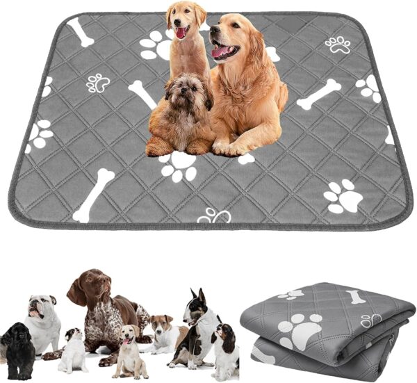 2 Pack Reusable Dog Pee Pads, 90 x 75cm Dog Training Pads Super Absorbent and Waterproof Pet Playpen Mat Washable Puppy Pads for Home, Car, Travel