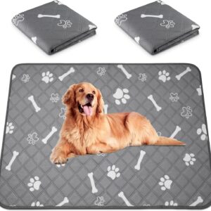 2 Pack Reusable Dog Training Pads - Fast Absorbent and Waterproof Dog Pee Pad,Washable Puppy Pads for Home/Car/Travel-45x60cm