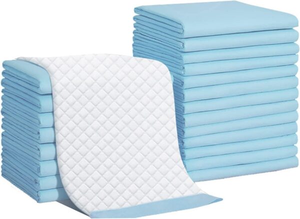 200 Count Dog and Puppy Training Pads, Ultra Absorbent and Odor Eliminating, Leak-Proof 5-Layer Potty Training Pads with Quick-Dry Surface, Blue (33 x 45cm)