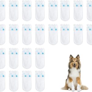 24Pcs Dog Socks Paws Stop Licking For Injury Protection Dog Boots For Injured Paws Waterproof Dog Socks Paws Stop Licking Self Adhesive Bandage Waterproof Dirty Protection Dog Boots Dog Shoes