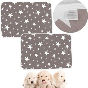 2Pack Washable Puppy Pads Dog Pee Pads, Reusable Puppy Training Mat Pet Pee Pads, Super Absorbency Puppy Wee Whelping Pad for Indoor Outdoor Car Travel-Gray (50x70cm)