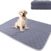 AUMAYCO Reusable Dog Training Pads, 2 Pack Gray Washable Puppy Training Pads, Super Absorbent Dog Waterproof Pads, Non-Slip, Non-Leak Quick Drying Training Pads for Home, Car, Travel (70cm x 100cm)