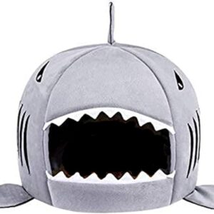 Alytimes Dog Bed Shark Cat Bed Pet Cave for Small Pets with Removable Cushion Water Resistant Bottom Machine Washable Lovely Pet House Gift for Pet