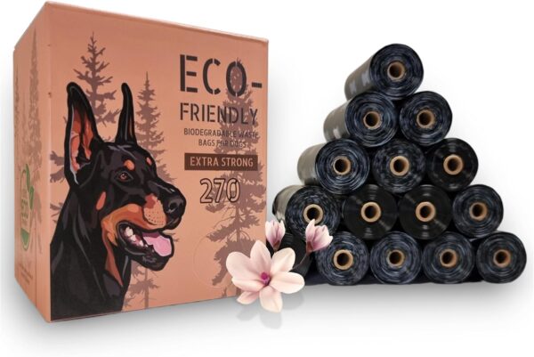 Aurora Dog Poo Bags 18 Rolls/270 Bags, 100% Extra Strong and Leak Proof, Scented Biodegradable Poop Bags for Dog Waste ECO Friendly