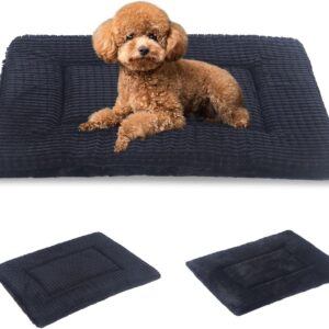 BVAGSS Dog Bed Mat,Reversible Dog Crate Pad, Memory Foam Dog Beds, Soft Warm Pet Cushion for Small Medium Dogs, Washable Pet Sleeping Mattress Kennel Bed Pad XH079 (60x45x4cm,Dark Grey)