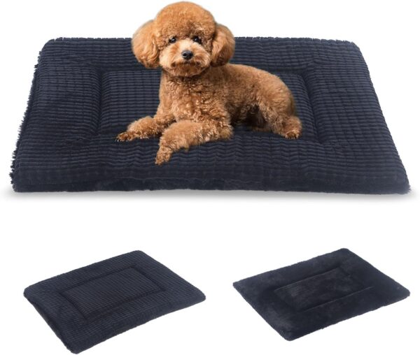 BVAGSS Dog Bed Mat,Reversible Dog Crate Pad, Memory Foam Dog Beds, Soft Warm Pet Cushion for Small Medium Dogs, Washable Pet Sleeping Mattress Kennel Bed Pad XH079 (60x45x4cm,Dark Grey)