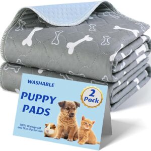 Baodan Reusable Dog Training Pads, 2 Pack Washable Puppy Pads, Super Absorbent Waterproof Dog Mat Pee Pads for Dogs, Fast Drying Training Pads for Home, Car, Travel - 60 x 40 cm