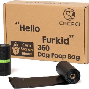 CACAGI 360 Dog Poop Bags for Pet Waste, Biodegradable Doggy Poo Bag Durable 100% Leak-proof