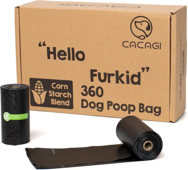 CACAGI 360 Dog Poop Bags for Pet Waste, Biodegradable Doggy Poo Bag Durable 100% Leak-proof