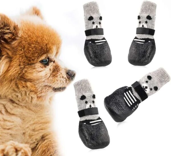 CPJJ dog socks,dog paw protectors,dog boots,dog shoes,1 set of 4, soft and comfortable, the bottom of the socks are waterproof and non-slip, suitable for 8-10KG pets.