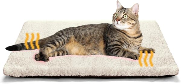 Cat Beds for Indoor Cats Self Heating Cat Mat Blanket Washable with Removable Cover Self Warming Puppy Pad Heated Cat Bed Dog Mattress Warm for Small Pets Ease Arthritis 61x45cm