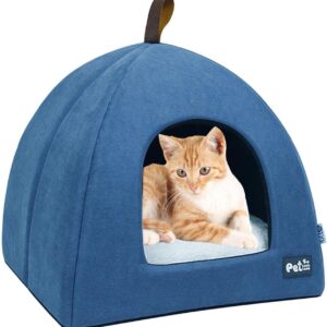 Cat Tent Bed, Fortable Cat Cave with Pad, Cat Bed Cave for Indoor Cats, Pet Tent Cave for Cats Small Dirtproof Design Large Private Space Dogs Kitten Bed Bexdug