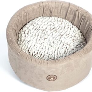 Danish Design Arctic Cream Faux Suede Removable Cushion Machine Washable Cat/Kitten Cosy Bed 51 cm Medium