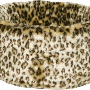 Danish Design Luxury Leopard Print Removable Cushion Round Cat/Kitten Bed Medium 50 cm