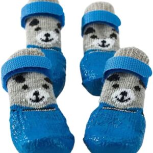 Dog Cat Boots Shoes Socks Anti-Slip Dog Sock Shoes Waterproof Dog Shoes Rain Snow Dog Booties Fit for Small Dog,M