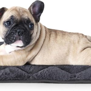 Dog Crate Bed Mat Washable Dog Crate Mattress Small Puppy Bed Pet Cushion 24inch Cat Bed for Indoor Cats Soft Puppy Cage Bed Flat Cat Bedding Dark Grey Dog Bed Mattress Medium Anti Slip 61x46cm M