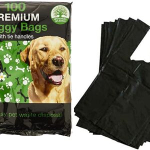 Dog Poo Bags (100 Pcs) Biodegradable Dog Poop Bags Rolls With Tie Handles Eco-Friendly Pleasant Scented Fragrance Leak Proof and Extra Thick Cat Waste Litter Bags Ideal For Dogs Cats All Pets