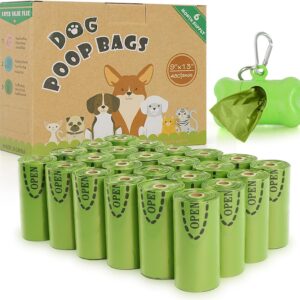 Dog Poo Bags - 480 Counts 24 Refill Rolls Poop Waste Bag for Dogs with 1 Dispenser | Scented