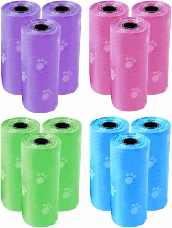 Dog Poo Bags Heavy Duty Poop Bags Refill Rolls Extra Strong Doggy Refills Waste Bag Holder Disposal Pooper Bags For Cats Dogs Puppies Pet Supplies Assorted Colours 20 Bags Per Roll (Pack Of 3)