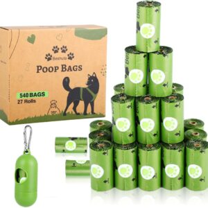 Dog Poo Bags Rolls: Large and Leak Proof Poo Bag for Dogs, 27 Rolls 540 Counts Dog Waste Bags with Dispenser -Scented