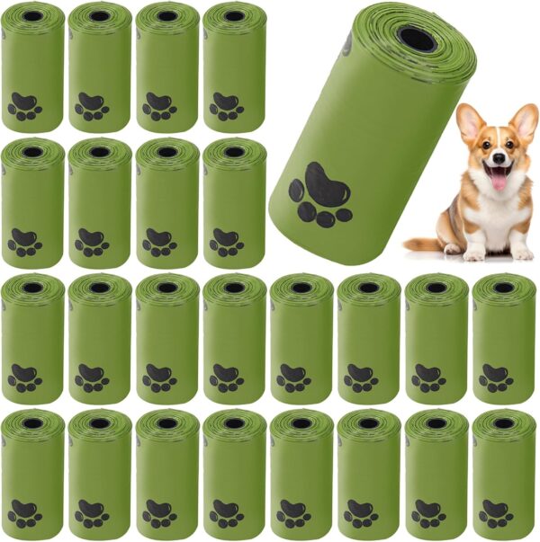 Dog Poop Bags, 24 Rolls Pet Poo Waste Bags Refill Rolls Waste Bags for Pet Dog Outing Accessories