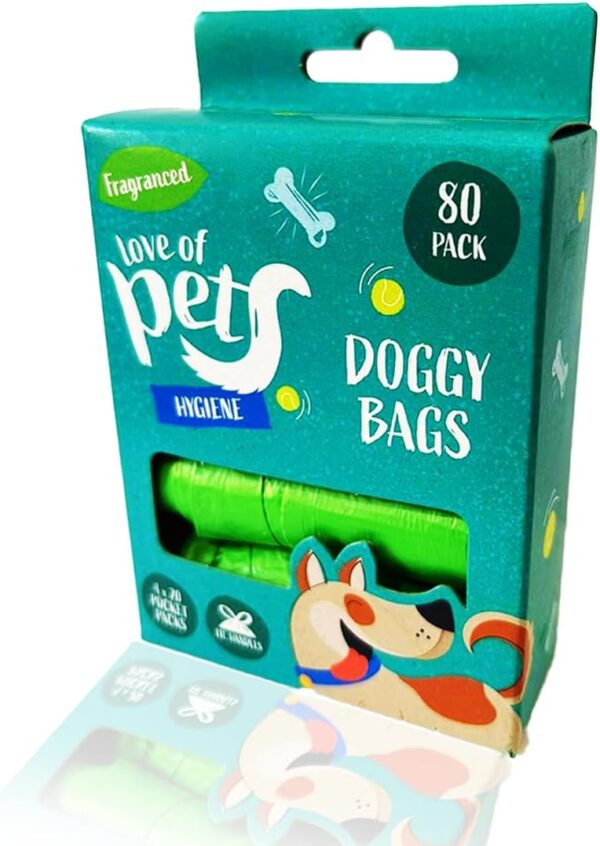 Dog Poop Bags, 80 Environmentally Friendly, 100% Biodegradable Poop Waste Bag Refill Rolls for Dogs, Leak-proof dog poo bags