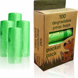 Dog Poop Bags, Extra Thick Strong Pet Waste Bag, Tidyz Degradable Dog Poop Bags 100 Pack, Dog Poop Bags, Corn Based Pet Waste Bags, Eco-Friendly, BPI-Approved, Plant-Based, Unscented, Durable