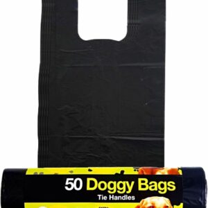 Dog Poop Bags With Tie Handles Doggy Bags Biodegradables Poo Bags Eco-friendly Waste Bags Strong Leak Proof Doggy Poo Bags Cat Puppy Walking Bag Unscented Dog Shitbags Dispenser Pet Supplies 50 Count