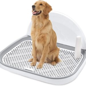 Dog Potty Tray, GANCHUN Pet Indoor Dog Training Toilet 23" x 20" Dog Potty Training Pee Pad Holder for Small and Medium Dogs