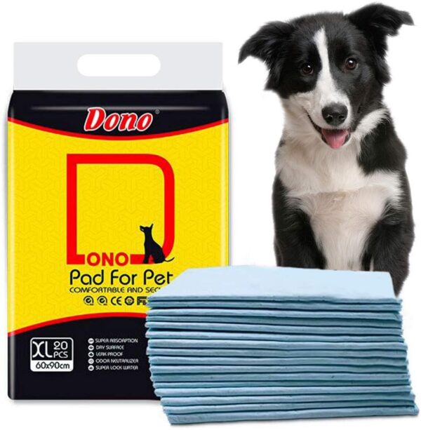 Dono Pet Training Pee Incontinence Pad for Dogs & Cats New Puppy House Training Pads Mats for Younger Pets, Adult Pets Including 20 PCS 60 * 90cm Anti Slip & Leakproof Super Absorption