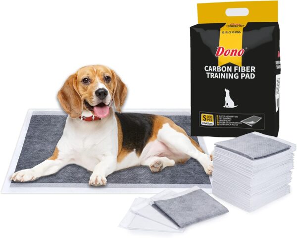 Dono Pet Training Puppy Pads - 100 Carbon Puppy Pee Wee Toilet Trainer Pads Super Absorbent Deodorizing Heavy Duty Dog Pet Pads S