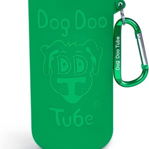 Doo Doo Tube Filled Dog Waste Bag Holder - Reusable Dog Poop Bag Tube Designed to Keep in Odors and Germs (Green)