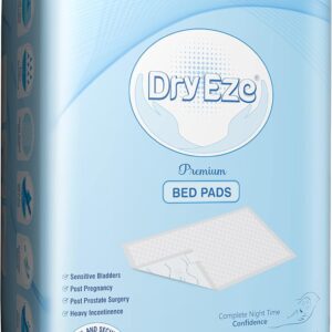 DryEze Super Absorbent Disposable Incontinence Bed Pads for Mattress Furniture Sofa Chair Protector Pet Training, Puppy Pad - High Absorbency Mats (60x60 cm (Pack of 25))