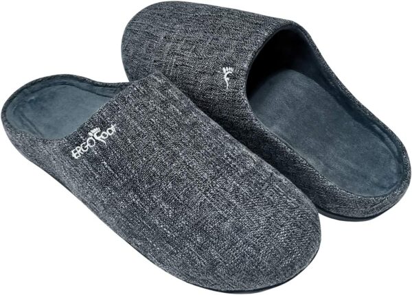 ERGOfoot Orthopaedic Slippers with Arch Support - for Indoor and Outdoor Use - Non-Slip Rubber Sole - Slippers for Men/Women (Dark Green)