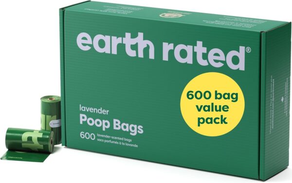 Earth Rated Dog Poo Bags Value Pack, Leak-Proof and Extra-Thick Pet Waste Bags for Big and Small Dogs, Refill Rolls, Lavender Scented, 600 Count