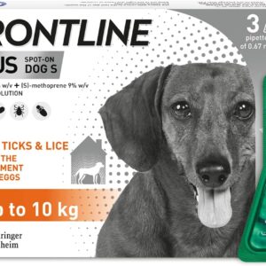 FRONTLINE Plus Flea & Tick Treatment for Small Dogs (2-10 kg) - 3 Pipettes