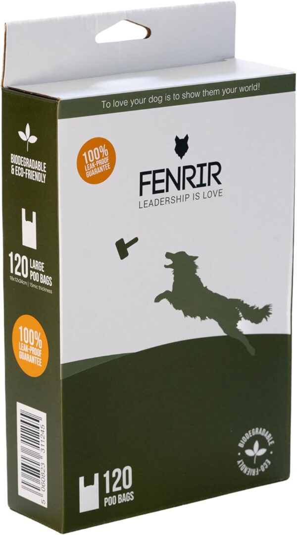 Fenrir Dog Poo Bags - Large Leak-Proof and Extra-Thick Pet Waste Bags for Big and Small Dogs - Biodegradable 120 Count