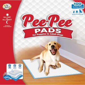 Four Paws Pee-Pee Puppy Training Pee Pads 100-Count 22" x 23" Standard Size Pads