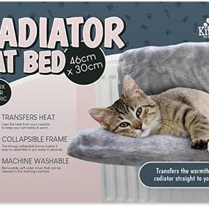 Gem Imports Faux Fur Cat Radiator BedCollapsible Warm Cosy Pet Hanging BedComfortable Washable Fleece Cover - Ideal For Cats Kitten Dogs Puppies, Grey