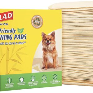 Glad for Pets Earth Friendly Bamboo Training Pads | Eco Friendly Puppy Pads for All Dogs | 85 Super Absorbent Puppy Training Pads, Deodorizing Dog Training Pads for Pets